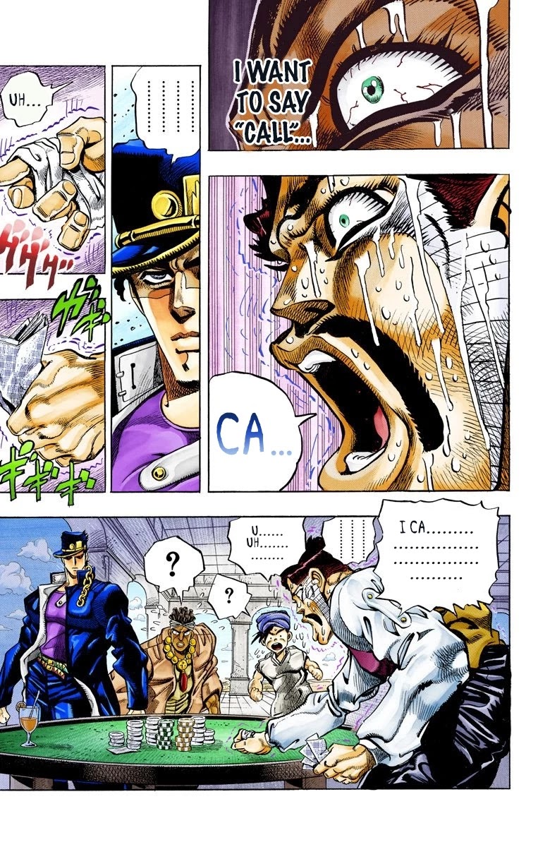 JoJo's Bizarre Adventure Part 3 - Stardust Crusaders (Official Colored) Chapter 103 page 13 - Chapter 103: D'arby the Gambler Part 6