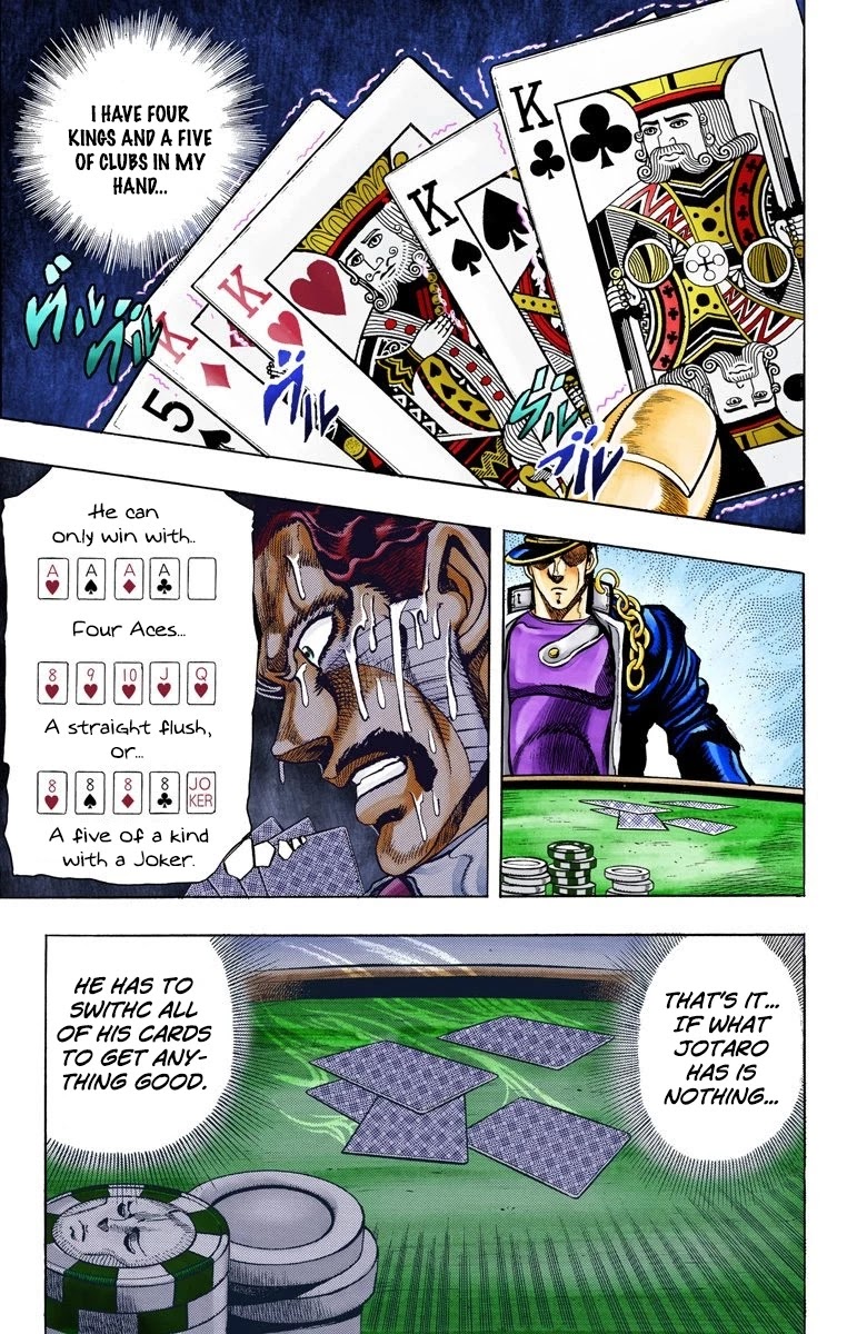 JoJo's Bizarre Adventure Part 3 - Stardust Crusaders (Official Colored) Chapter 103 page 3 - Chapter 103: D'arby the Gambler Part 6