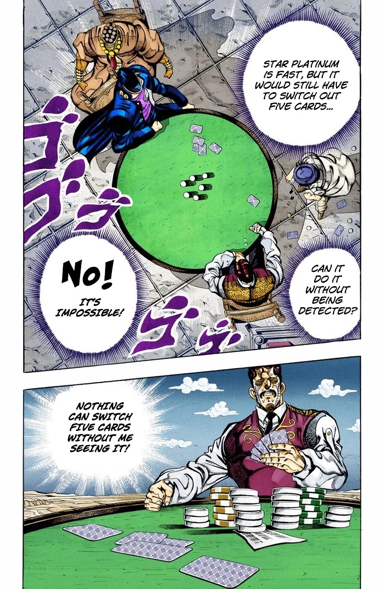 JoJo's Bizarre Adventure Part 3 - Stardust Crusaders (Official Colored) Chapter 103 page 4 - Chapter 103: D'arby the Gambler Part 6
