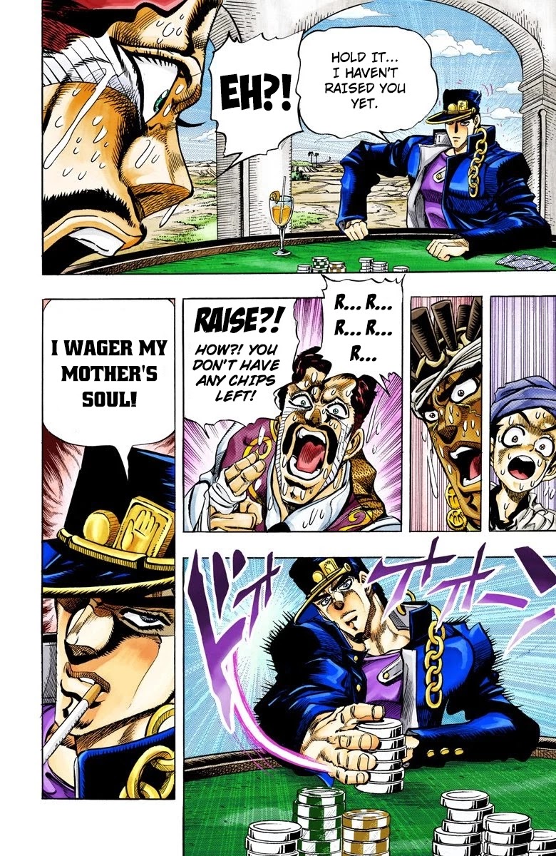 JoJo's Bizarre Adventure Part 3 - Stardust Crusaders (Official Colored) Chapter 103 page 6 - Chapter 103: D'arby the Gambler Part 6