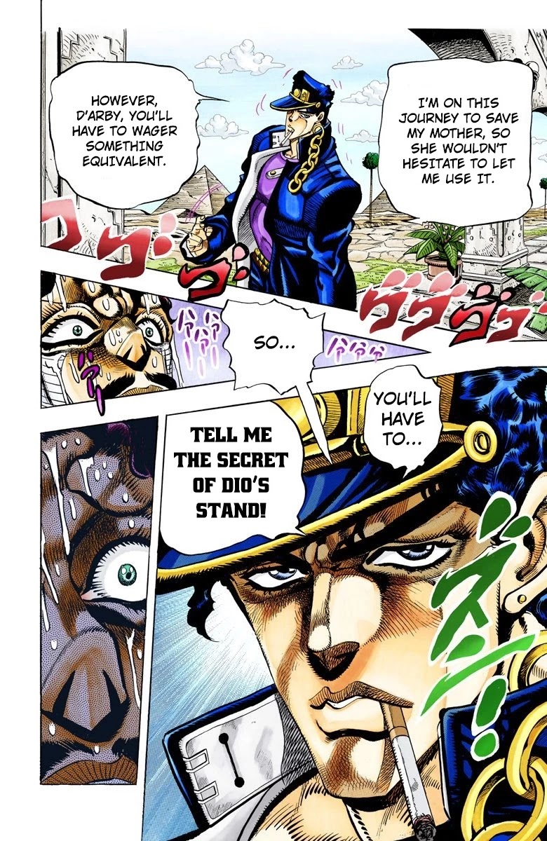 JoJo's Bizarre Adventure Part 3 - Stardust Crusaders (Official Colored) Chapter 103 page 8 - Chapter 103: D'arby the Gambler Part 6