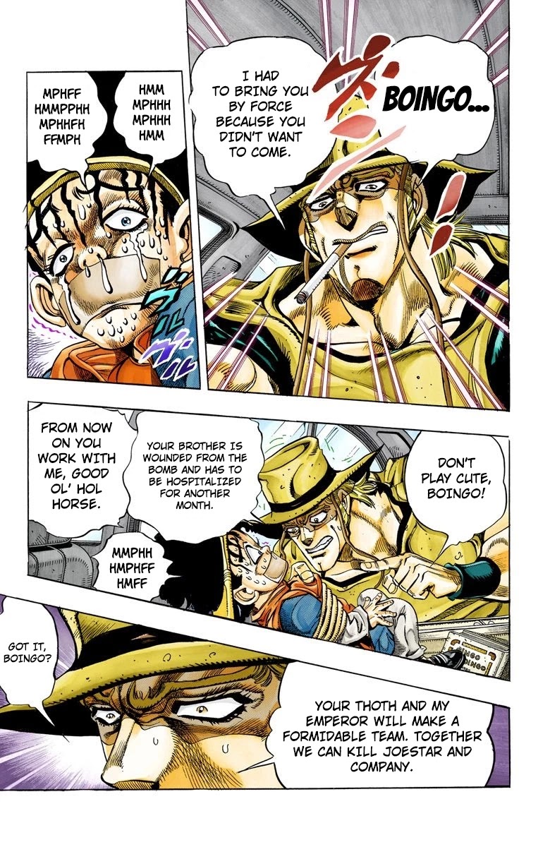 JoJo's Bizarre Adventure Part 3 - Stardust Crusaders (Official Colored) Chapter 104 page 8 - Chapter 104: Hol Horse and Boingo Part 1