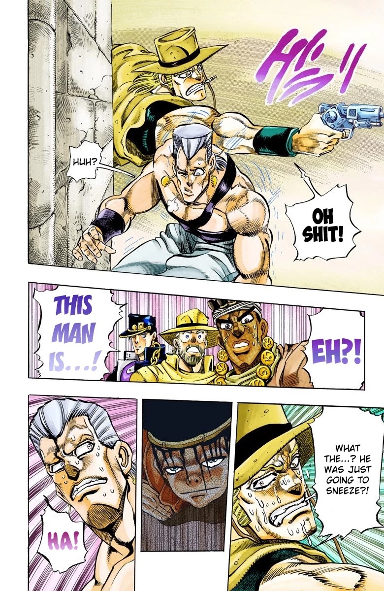 JoJo's Bizarre Adventure Part 3 - Stardust Crusaders (Official Colored) Chapter 106 page 13 - Chapter 106: Hol Horse and Boingo Part 3