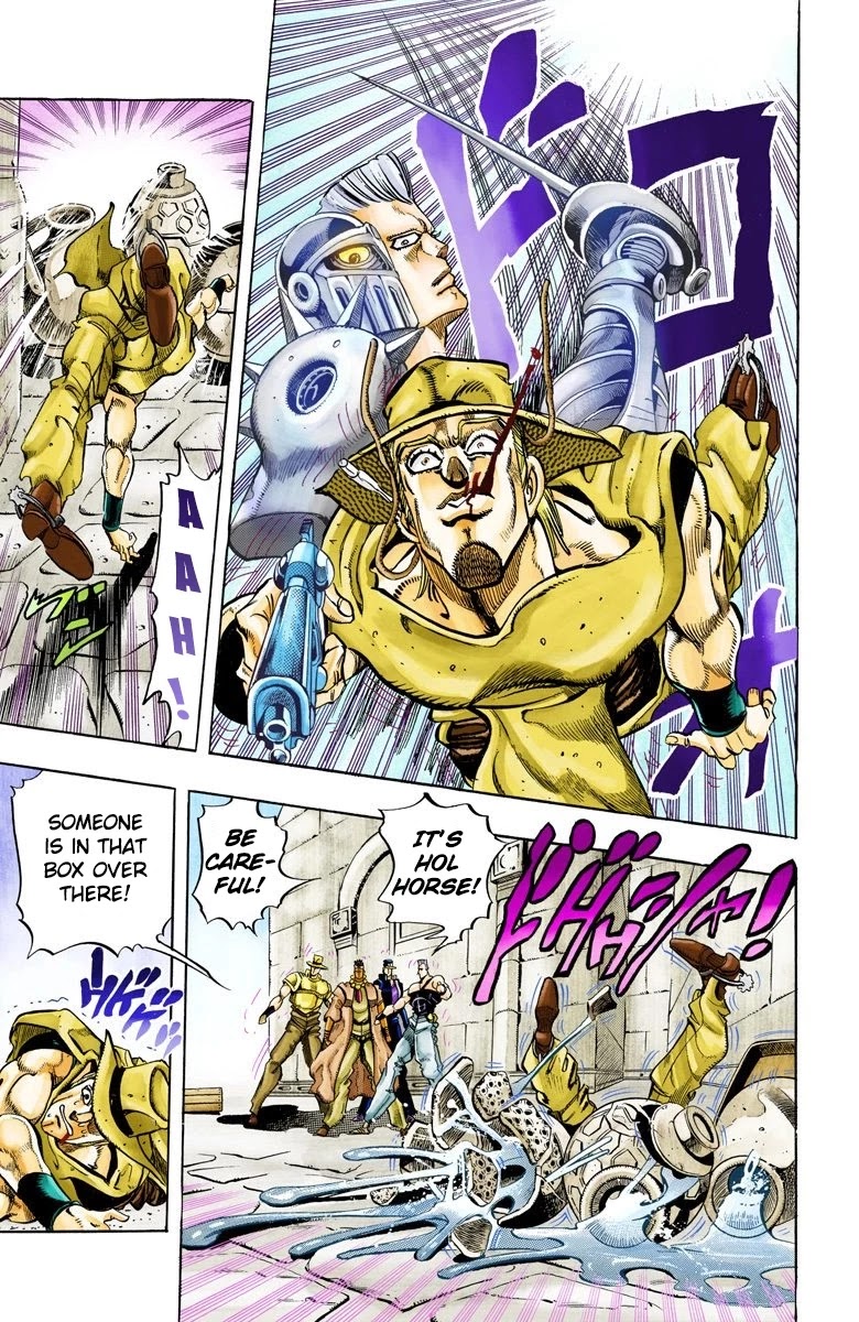 JoJo's Bizarre Adventure Part 3 - Stardust Crusaders (Official Colored) Chapter 106 page 14 - Chapter 106: Hol Horse and Boingo Part 3