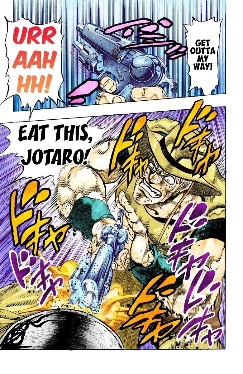 JoJo's Bizarre Adventure Part 3 - Stardust Crusaders (Official Colored) Chapter 107 page 21 - Chapter 107: Hol Horse and Boingo Part 4