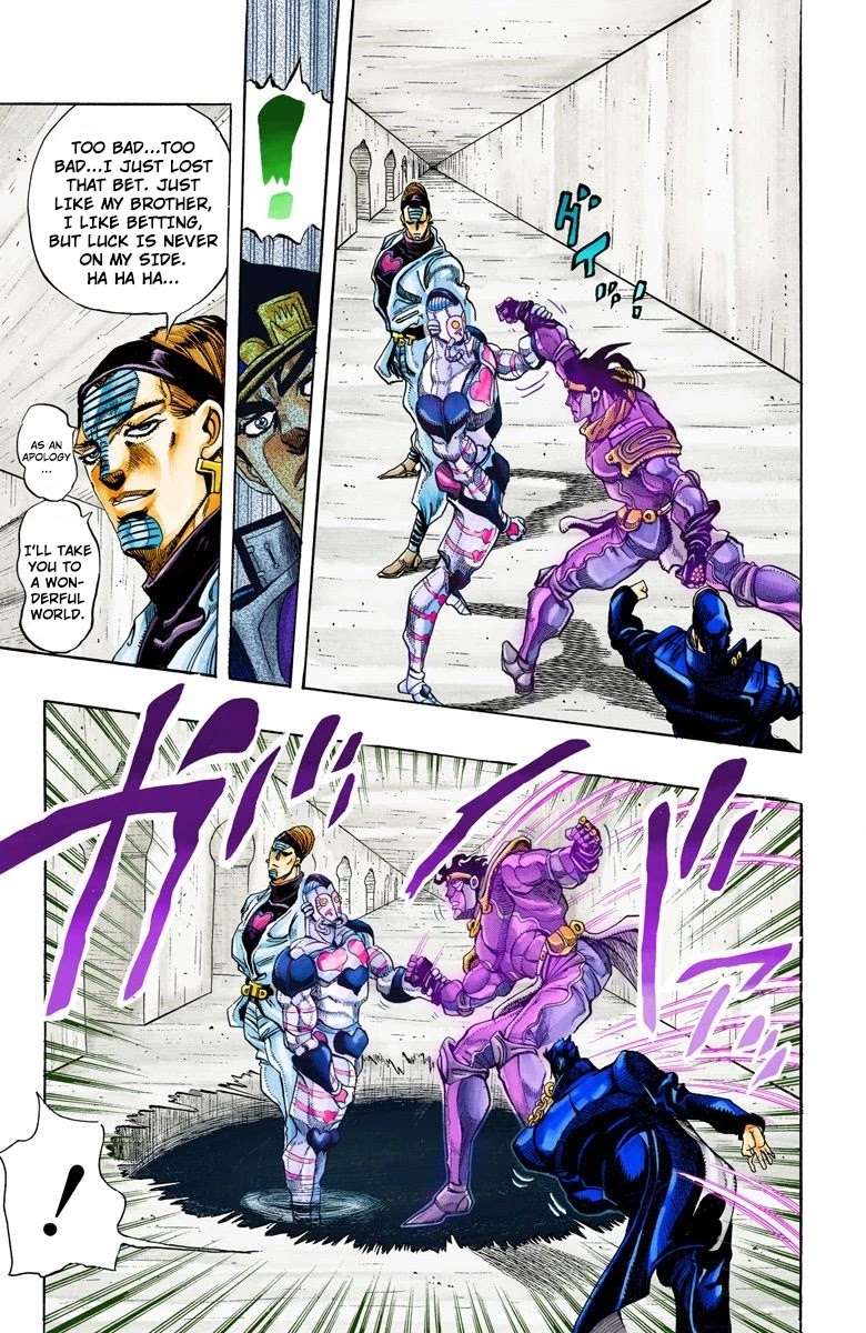 JoJo's Bizarre Adventure Part 3 - Stardust Crusaders (Official Colored) Chapter 115 page 14 - Chapter 115: D'arby the Gamer Part 2