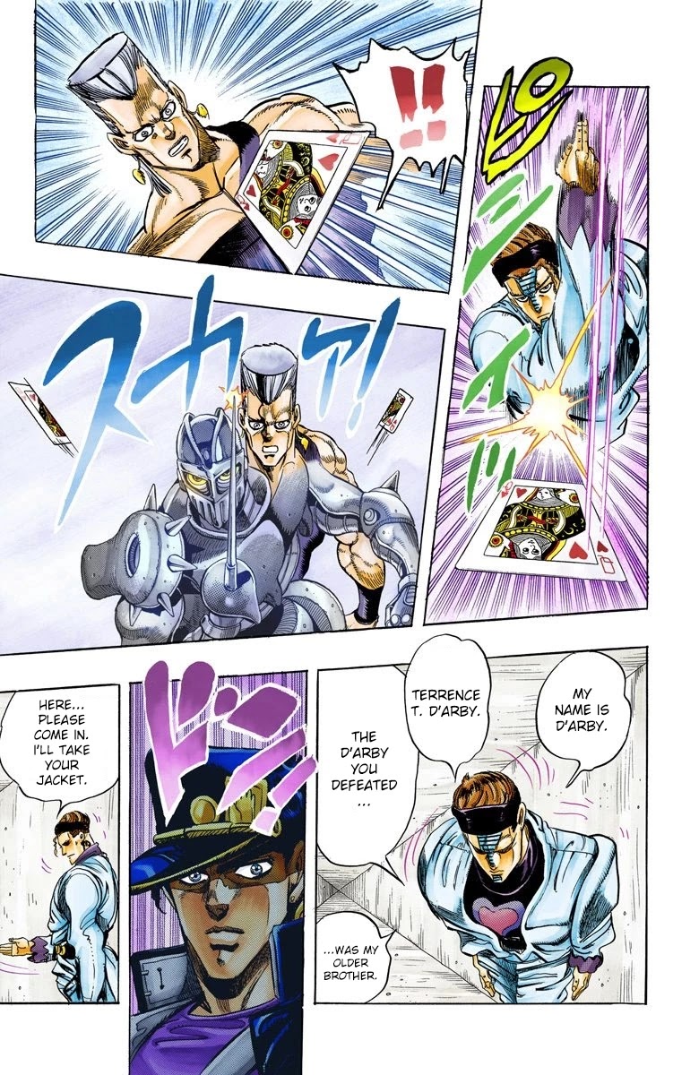 JoJo's Bizarre Adventure Part 3 - Stardust Crusaders (Official Colored) Chapter 115 page 2 - Chapter 115: D'arby the Gamer Part 2
