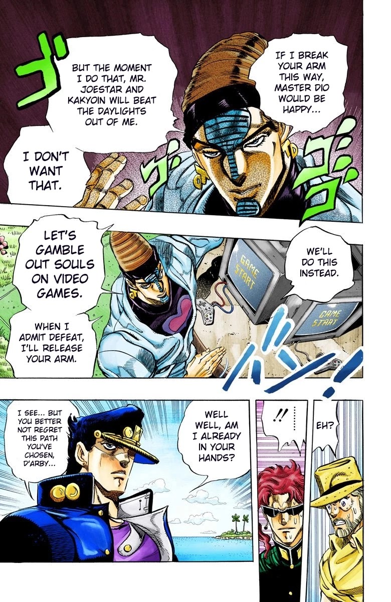 JoJo's Bizarre Adventure Part 3 - Stardust Crusaders (Official Colored) Chapter 116 page 20 - Chapter 116: D'arby the Gamer Part 3