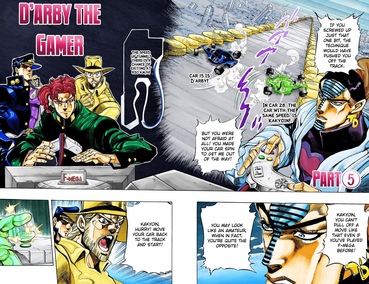 JoJo's Bizarre Adventure Part 3 - Stardust Crusaders (Official Colored) Chapter 118 page 1 - Chapter 118: D'arby the Gamer Part 5