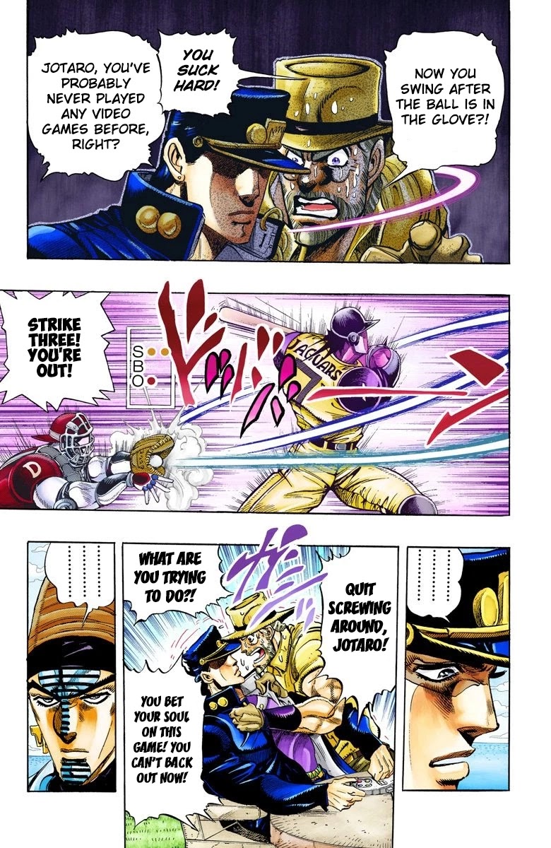JoJo's Bizarre Adventure Part 3 - Stardust Crusaders (Official Colored) Chapter 121 page 4 - Chapter 121: D'arby the Gamer Part 8