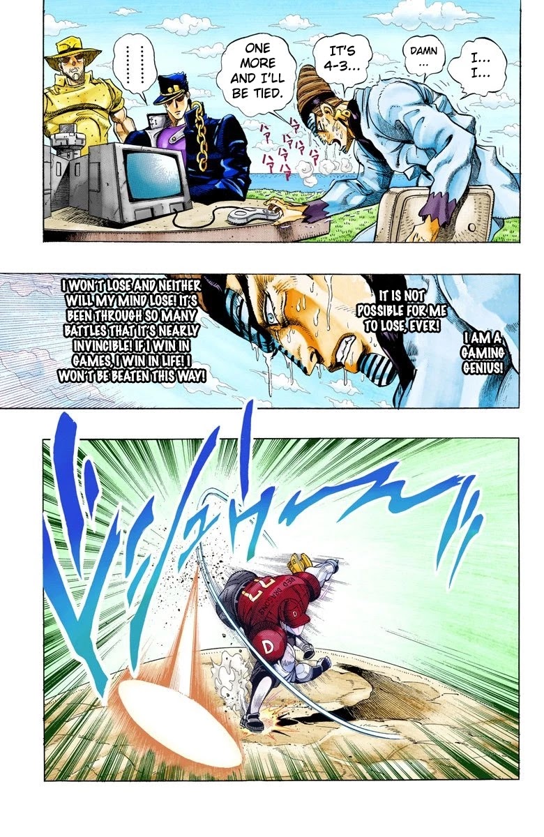 JoJo's Bizarre Adventure Part 3 - Stardust Crusaders (Official Colored) Chapter 124 page 12 - Chapter 124: D'arby the Gamer Part 11
