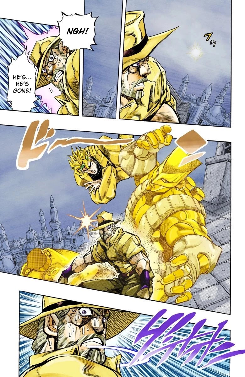 JoJo's Bizarre Adventure Part 3 - Stardust Crusaders (Official Colored) Chapter 142 page 4 - Chapter 142: DIO's World Part 9