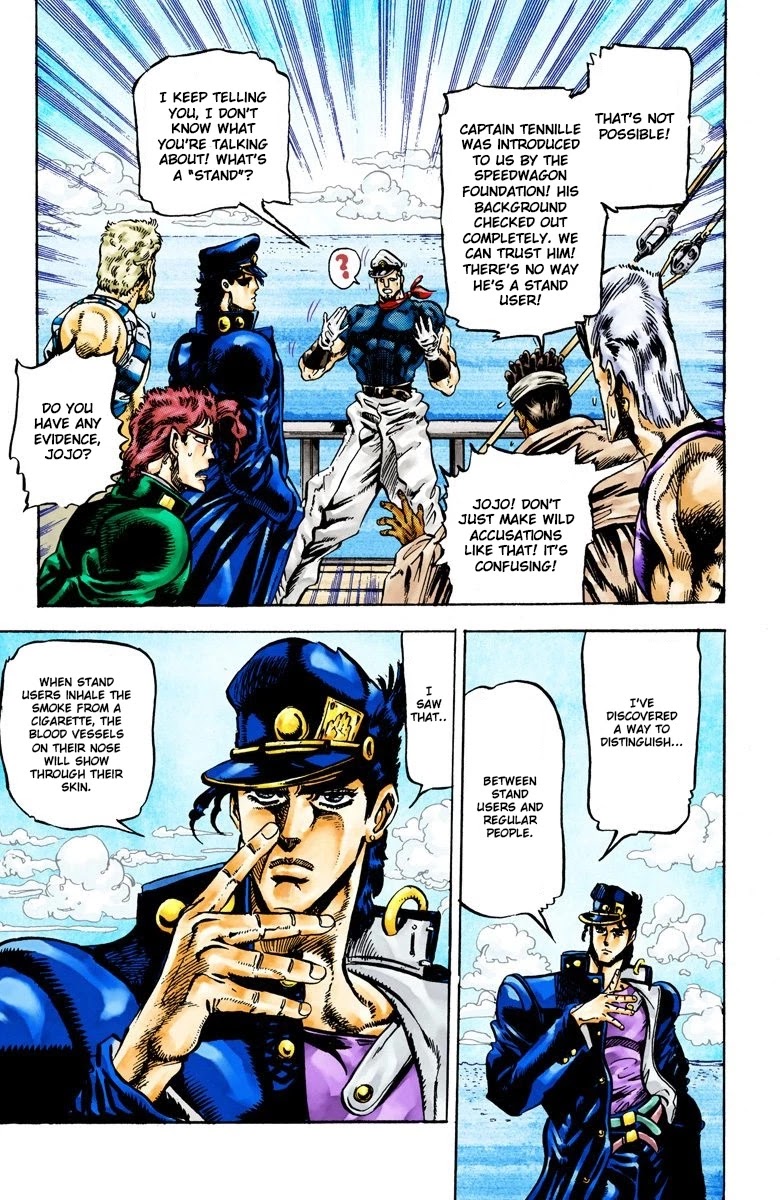 JoJo's Bizarre Adventure Part 3 - Stardust Crusaders (Official Colored) Chapter 15 page 11 - Chapter 15: Dark Blue Moon Part 2
