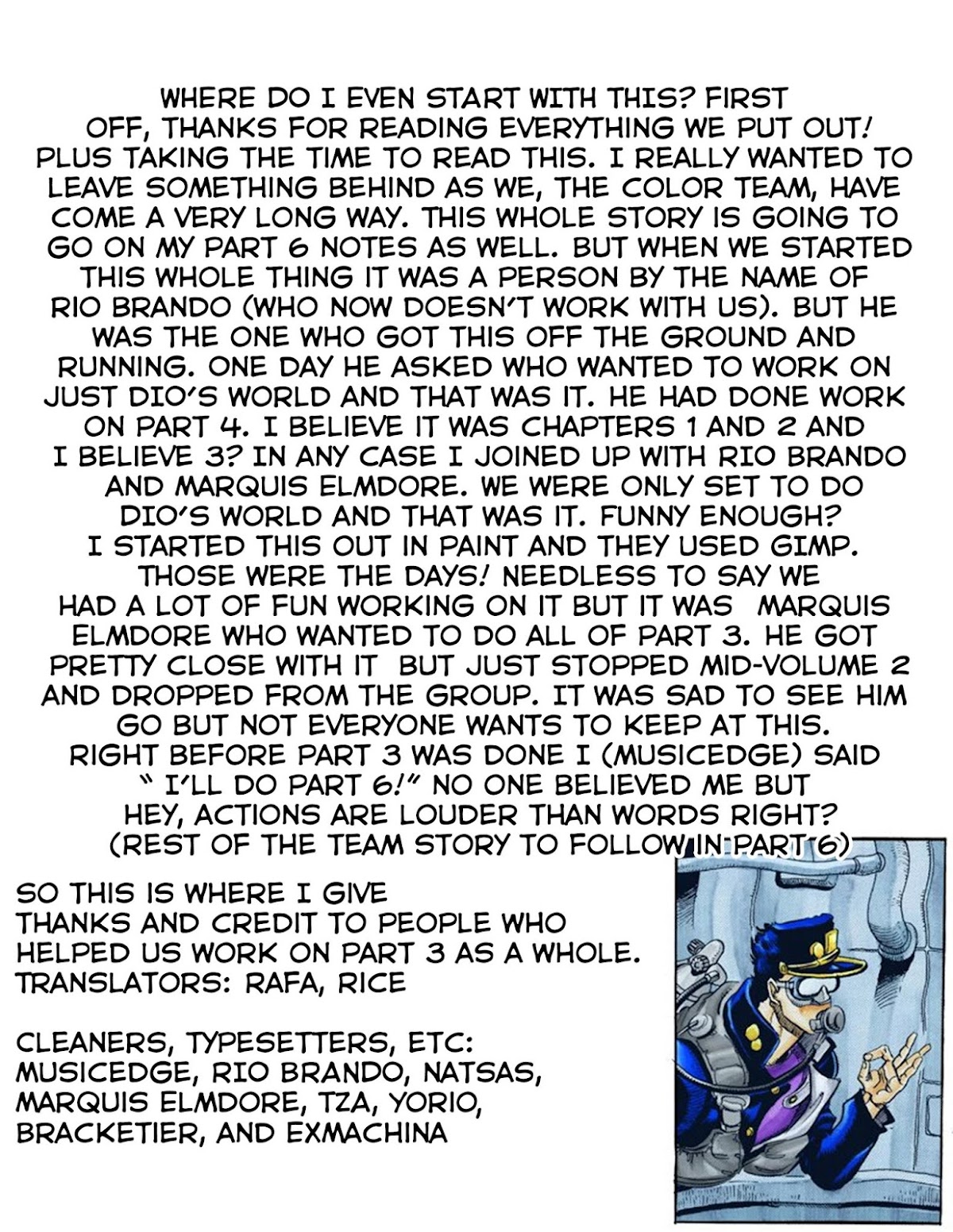 JoJo's Bizarre Adventure Part 3 - Stardust Crusaders (Official Colored) Chapter 152 page 1 - Chapter 152: A Long Journey Ends; Farewell, My Friends [END]