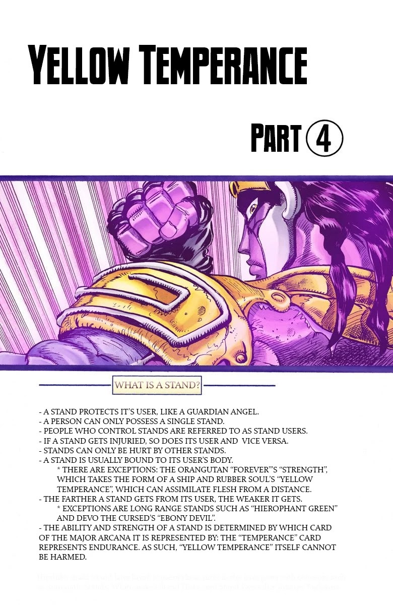 JoJo's Bizarre Adventure Part 3 - Stardust Crusaders (Official Colored) Chapter 26 page 1 - Chapter 26: Yellow Temperance Part 4