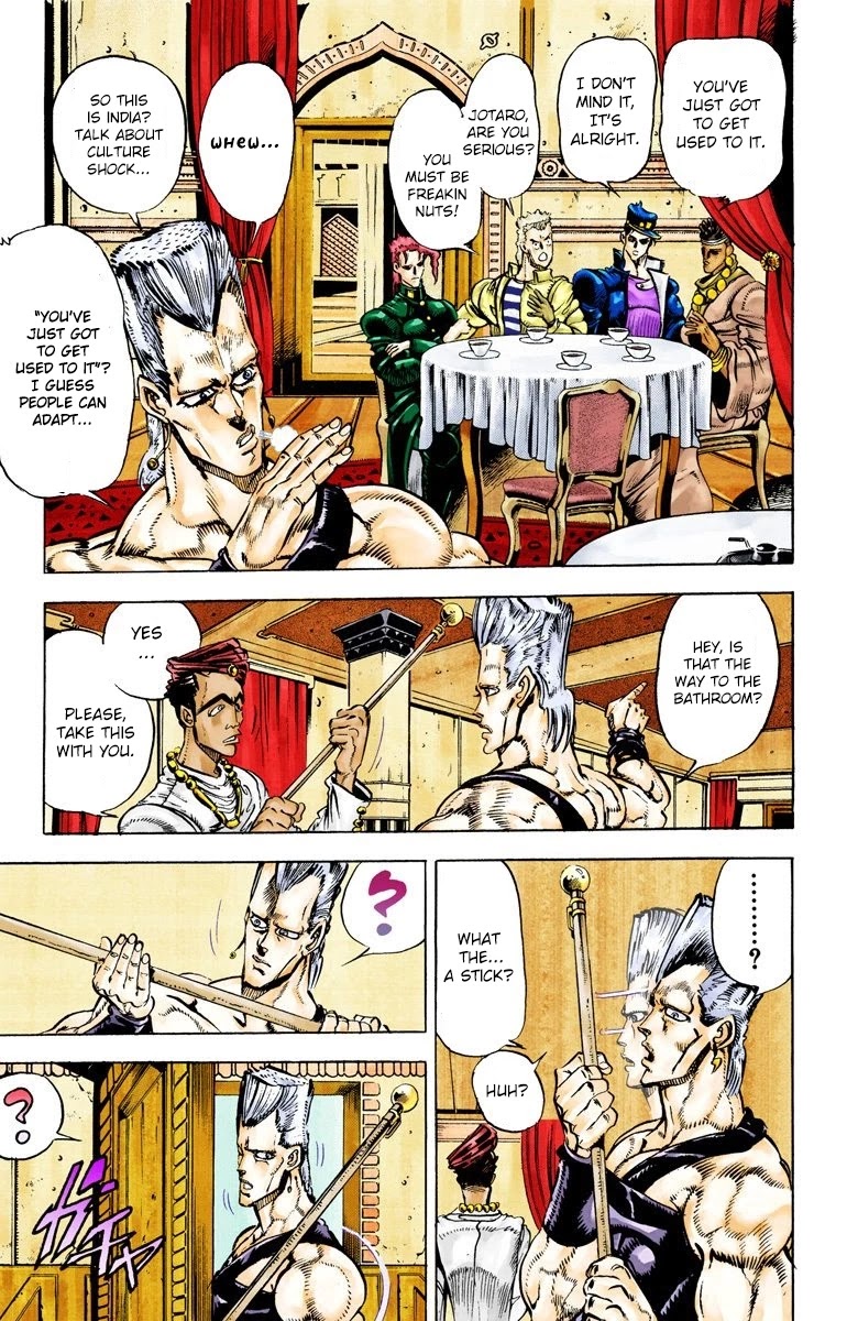 JoJo's Bizarre Adventure Part 3 - Stardust Crusaders (Official Colored) Chapter 27 page 6 - Chapter 27: The Emperor and the Hanged Man Part 1