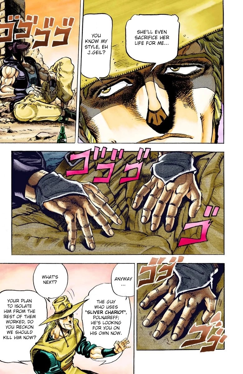 JoJo's Bizarre Adventure Part 3 - Stardust Crusaders (Official Colored) Chapter 28 page 13 - Chapter 28: The Emperor and the Hanged Man Part 2