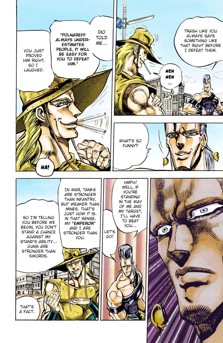 JoJo's Bizarre Adventure Part 3 - Stardust Crusaders (Official Colored) Chapter 29 page 4 - Chapter 29: The Emperor and the Hanged Man Part 3