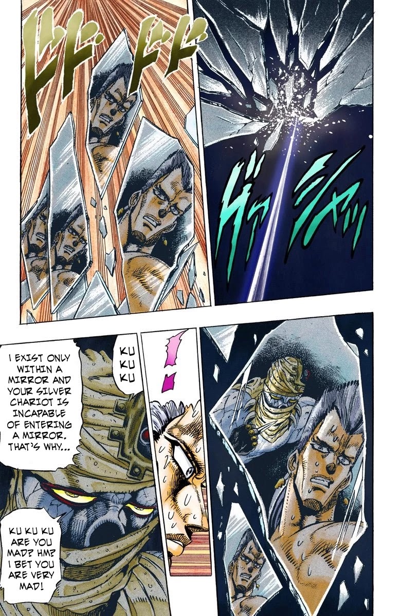 JoJo's Bizarre Adventure Part 3 - Stardust Crusaders (Official Colored) Chapter 30 page 12 - Chapter 30: The Emperor and the Hanged Man Part 4