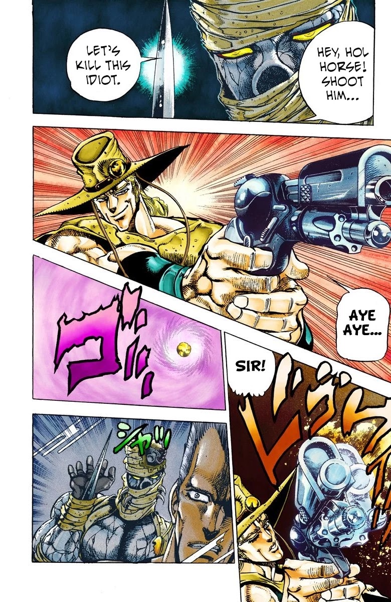 JoJo's Bizarre Adventure Part 3 - Stardust Crusaders (Official Colored) Chapter 30 page 13 - Chapter 30: The Emperor and the Hanged Man Part 4