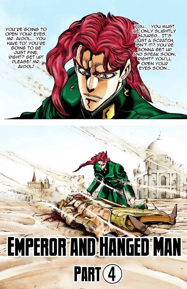 JoJo's Bizarre Adventure Part 3 - Stardust Crusaders (Official Colored) Chapter 30 page 2 - Chapter 30: The Emperor and the Hanged Man Part 4