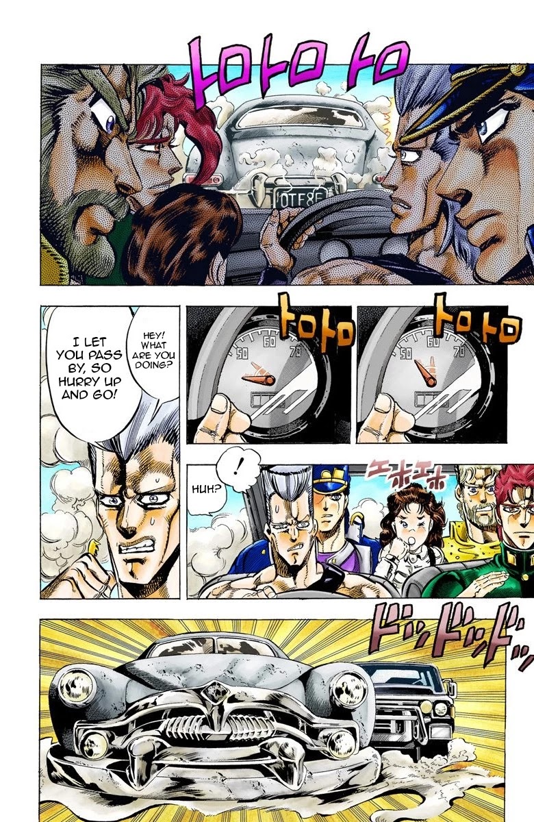 JoJo's Bizarre Adventure Part 3 - Stardust Crusaders (Official Colored) Chapter 37 page 12 - Chapter 37: Wheel of Fortune Part 1