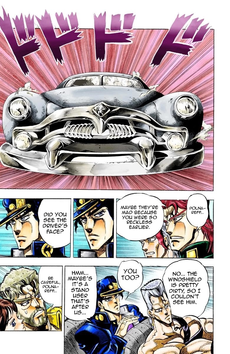 JoJo's Bizarre Adventure Part 3 - Stardust Crusaders (Official Colored) Chapter 37 page 13 - Chapter 37: Wheel of Fortune Part 1