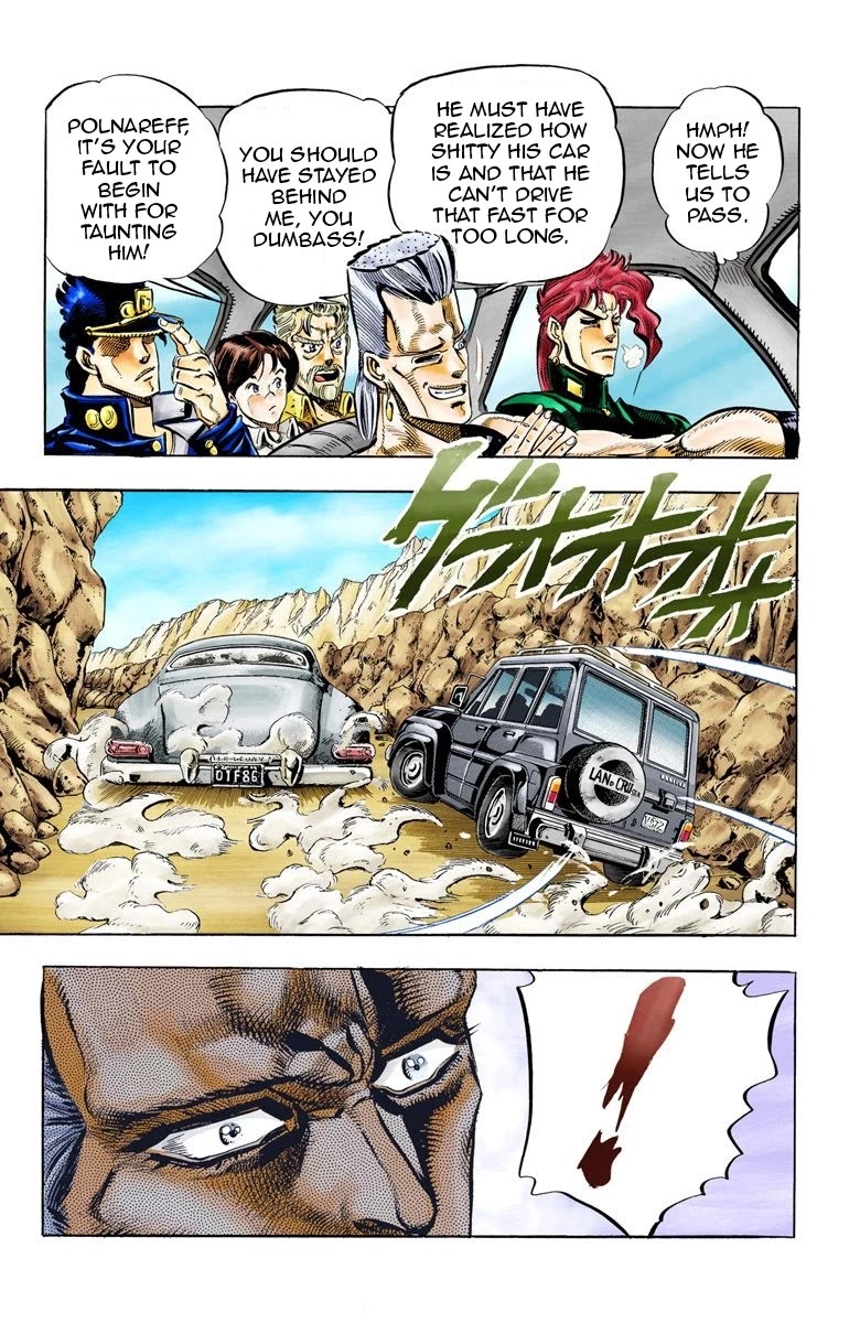 JoJo's Bizarre Adventure Part 3 - Stardust Crusaders (Official Colored) Chapter 37 page 15 - Chapter 37: Wheel of Fortune Part 1
