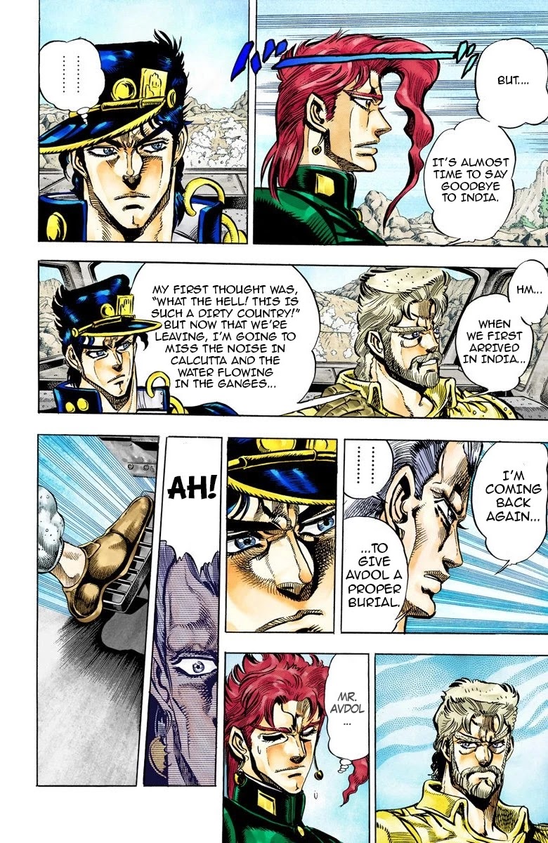 JoJo's Bizarre Adventure Part 3 - Stardust Crusaders (Official Colored) Chapter 37 page 4 - Chapter 37: Wheel of Fortune Part 1
