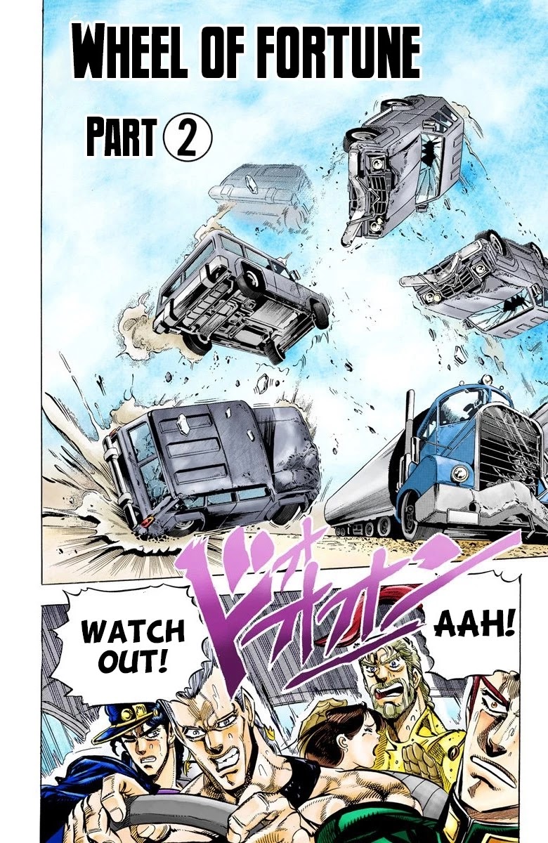 JoJo's Bizarre Adventure Part 3 - Stardust Crusaders (Official Colored) Chapter 38 page 1 - Chapter 38: Wheel of Fortune Part 2