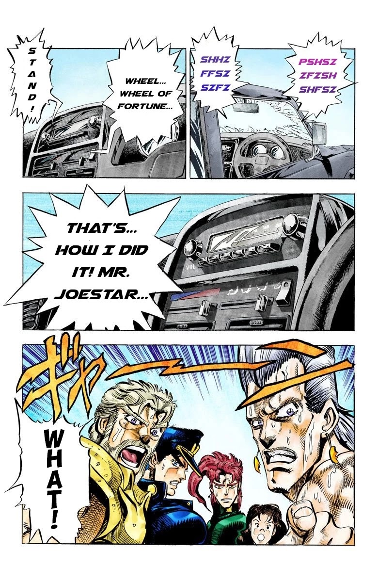 JoJo's Bizarre Adventure Part 3 - Stardust Crusaders (Official Colored) Chapter 39 page 12 - Chapter 39: Wheel of Fortune Part 3