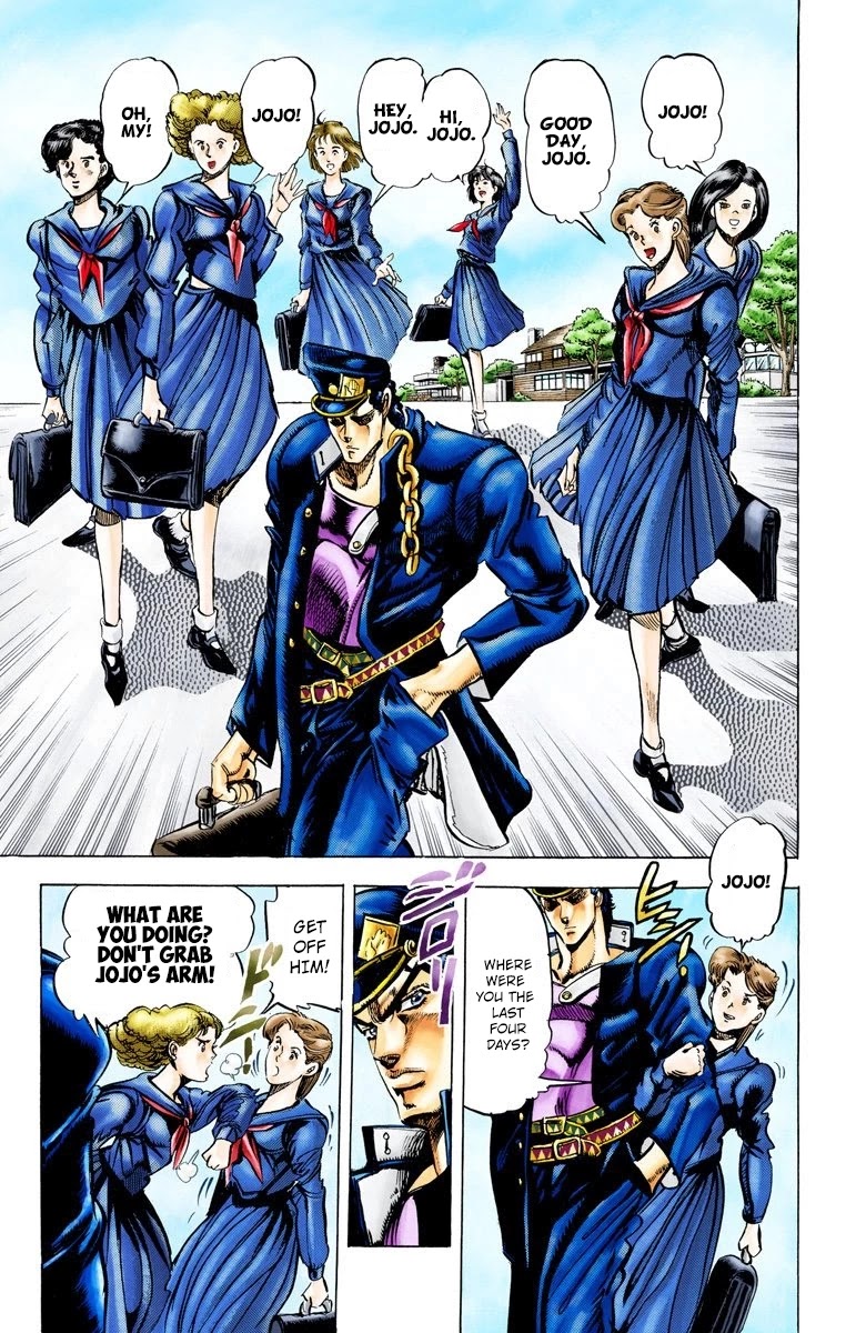 JoJo's Bizarre Adventure Part 3 - Stardust Crusaders (Official Colored) Chapter 4 page 14 - Chapter 4: The Man with the Star Mark