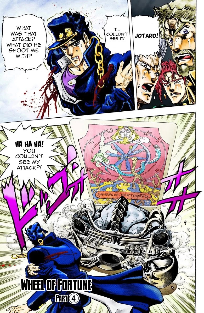 JoJo's Bizarre Adventure Part 3 - Stardust Crusaders (Official Colored) Chapter 40 page 2 - Chapter 40: Wheel of Fortune Part 4