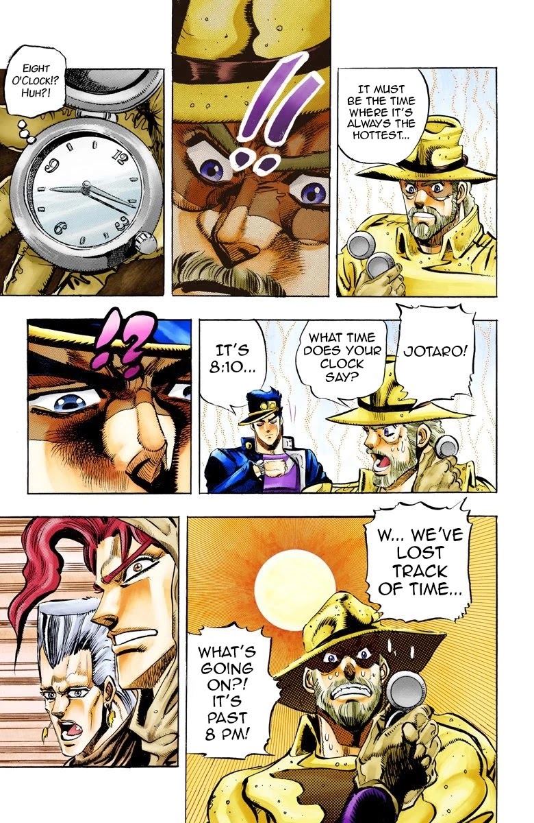 JoJo's Bizarre Adventure Part 3 - Stardust Crusaders (Official Colored) Chapter 53 page 15 - Chapter 53: The Sun Part 1