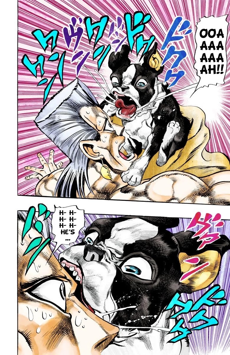 JoJo's Bizarre Adventure Part 3 - Stardust Crusaders (Official Colored) Chapter 70 page 12 - Chapter 70: 'The Fool' Iggy and 'Geb' N'doul Part 1