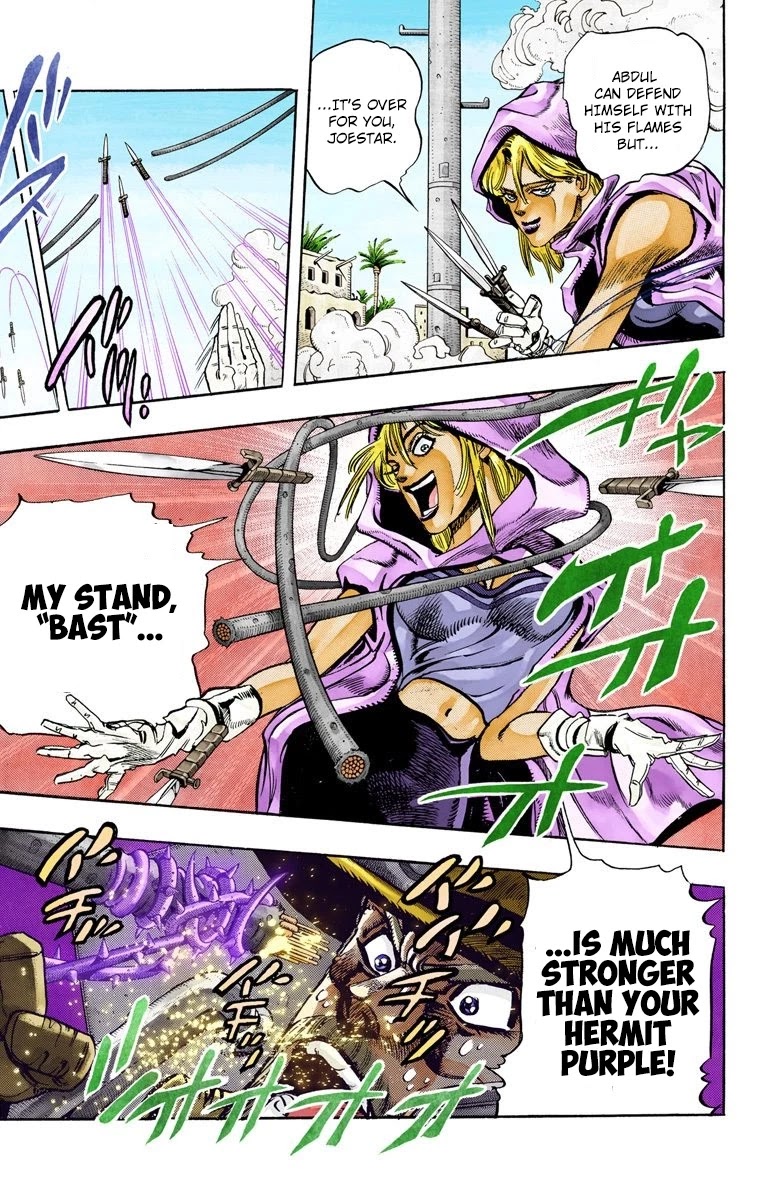 JoJo's Bizarre Adventure Part 3 - Stardust Crusaders (Official Colored) Chapter 91 page 4 - Chapter 91: 'Bast' Mariah Part 6