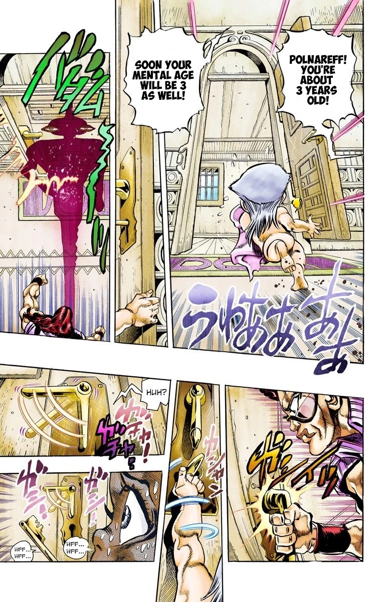 JoJo's Bizarre Adventure Part 3 - Stardust Crusaders (Official Colored) Chapter 95 page 5 - Chapter 95: 'Sethan' Alessi Part 4