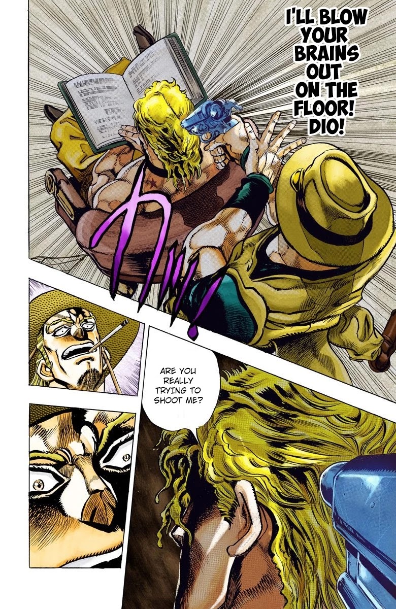 JoJo's Bizarre Adventure Part 3 - Stardust Crusaders (Official Colored) Chapter 97 page 14 - Chapter 97: Shooting Dio