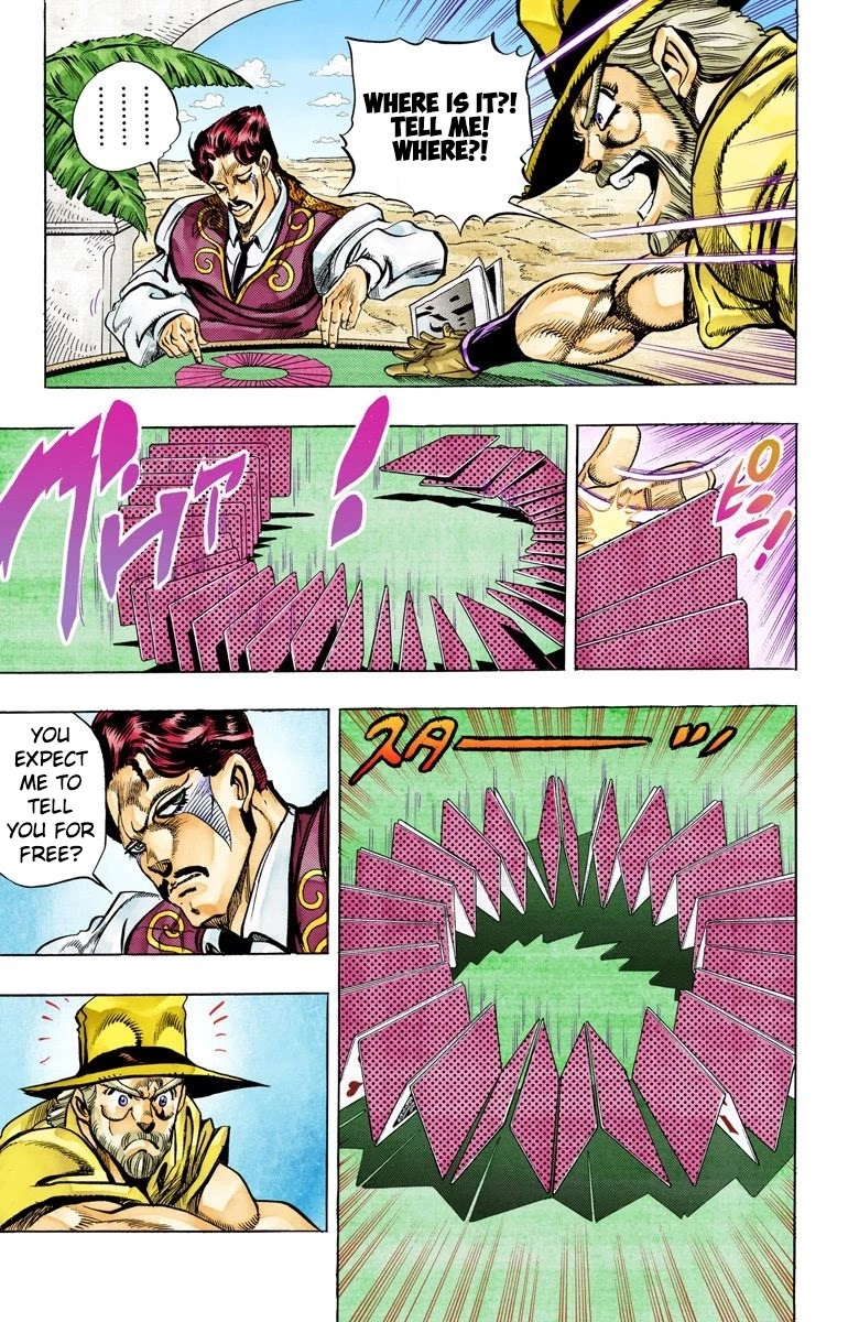 JoJo's Bizarre Adventure Part 3 - Stardust Crusaders (Official Colored) Chapter 98 page 10 - Chapter 98: D'arby the Gambler Part 1