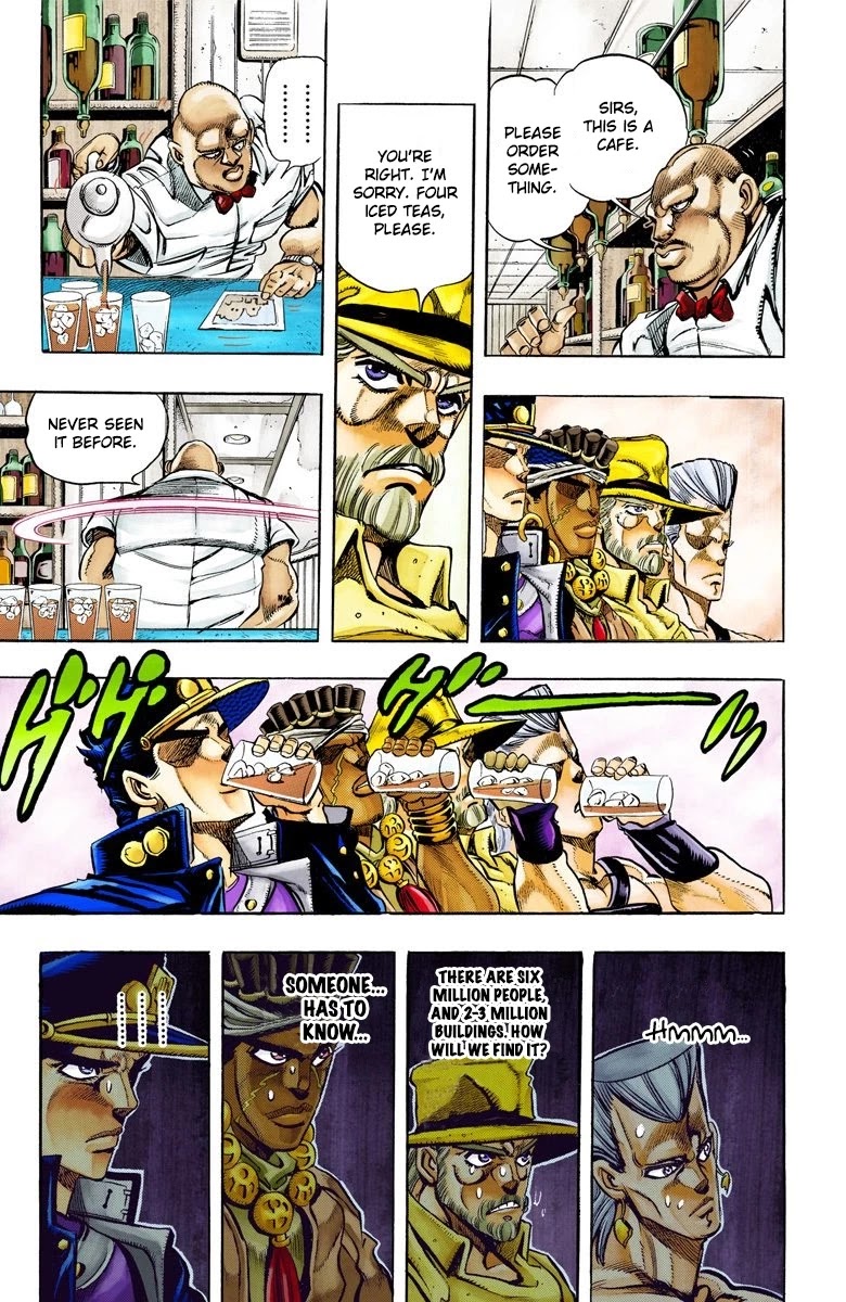 JoJo's Bizarre Adventure Part 3 - Stardust Crusaders (Official Colored) Chapter 98 page 6 - Chapter 98: D'arby the Gambler Part 1