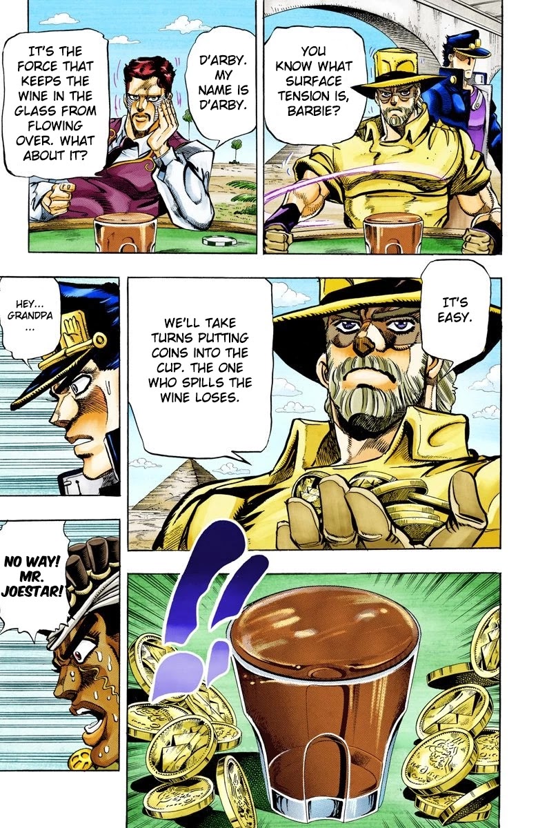 JoJo's Bizarre Adventure Part 3 - Stardust Crusaders (Official Colored) Chapter 99 page 12 - Chapter 99: D'arby the Gambler Part 2