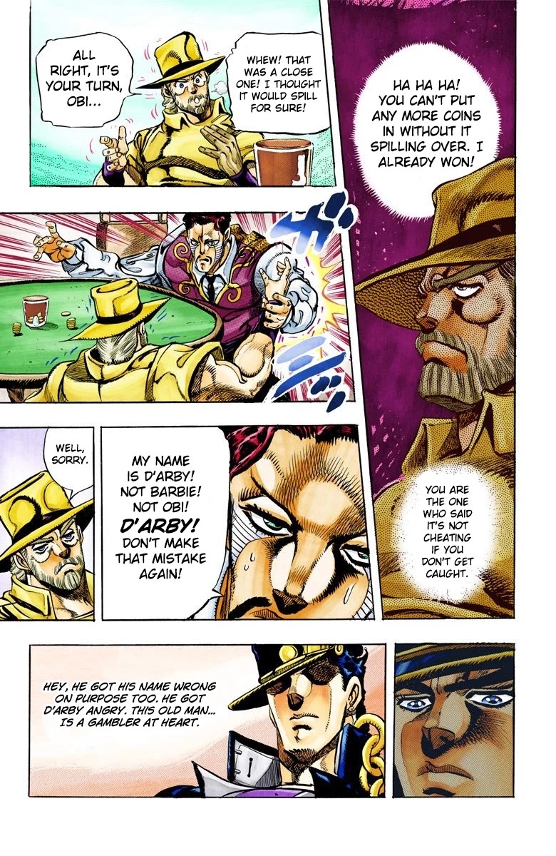 JoJo's Bizarre Adventure Part 3 - Stardust Crusaders (Official Colored) Chapter 99 page 20 - Chapter 99: D'arby the Gambler Part 2