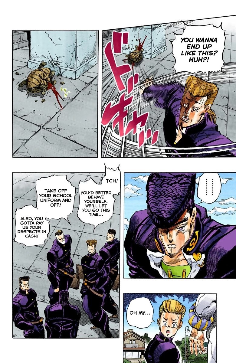 JoJo's Bizarre Adventure Part 4 - Diamond is Unbreakable (Official Colored) Chapter 1 page 13 - Chapter 1: Jotaro Kujo Meets Josuke Higashikata! - Part 1