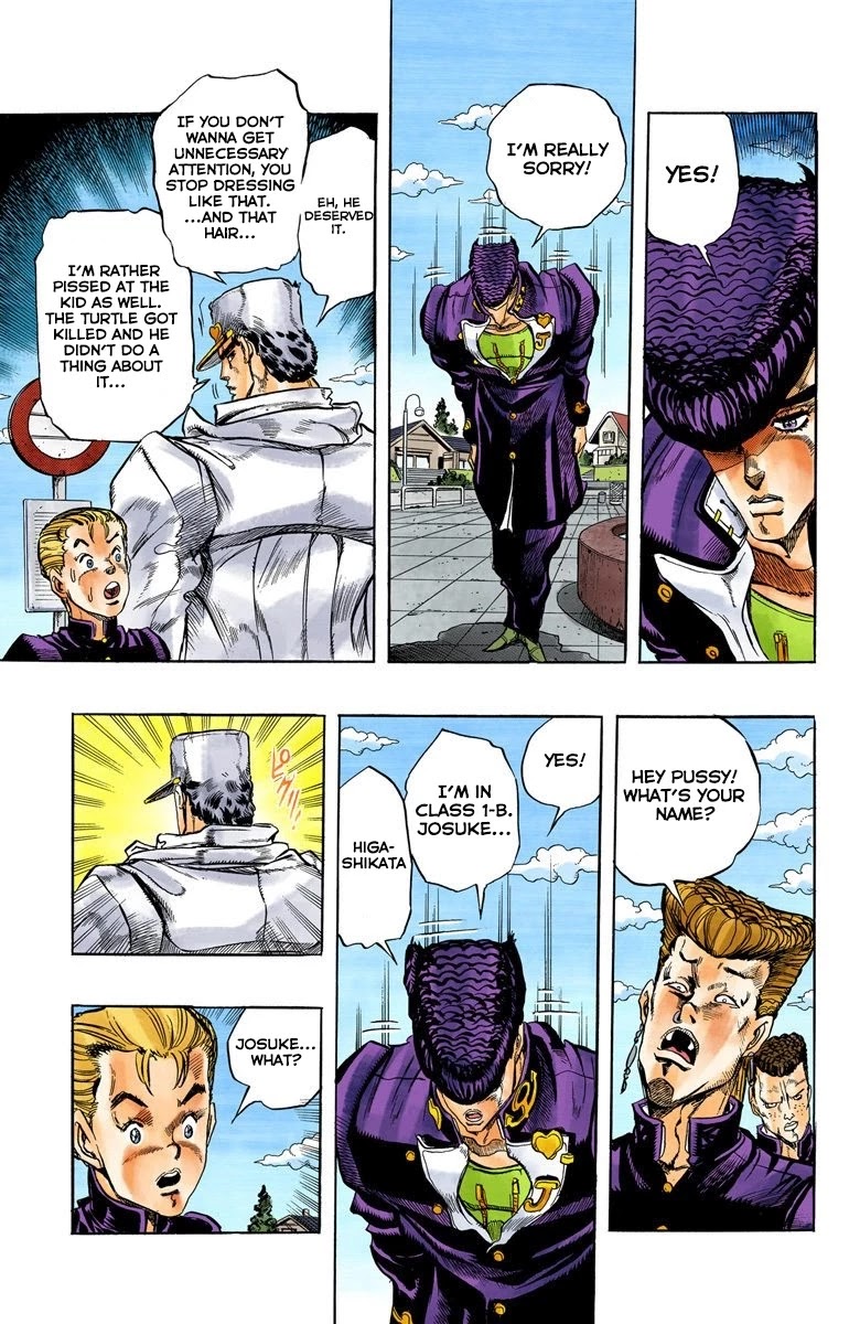 JoJo's Bizarre Adventure Part 4 - Diamond is Unbreakable (Official Colored) Chapter 1 page 14 - Chapter 1: Jotaro Kujo Meets Josuke Higashikata! - Part 1