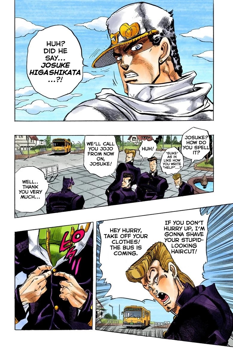JoJo's Bizarre Adventure Part 4 - Diamond is Unbreakable (Official Colored) Chapter 1 page 15 - Chapter 1: Jotaro Kujo Meets Josuke Higashikata! - Part 1