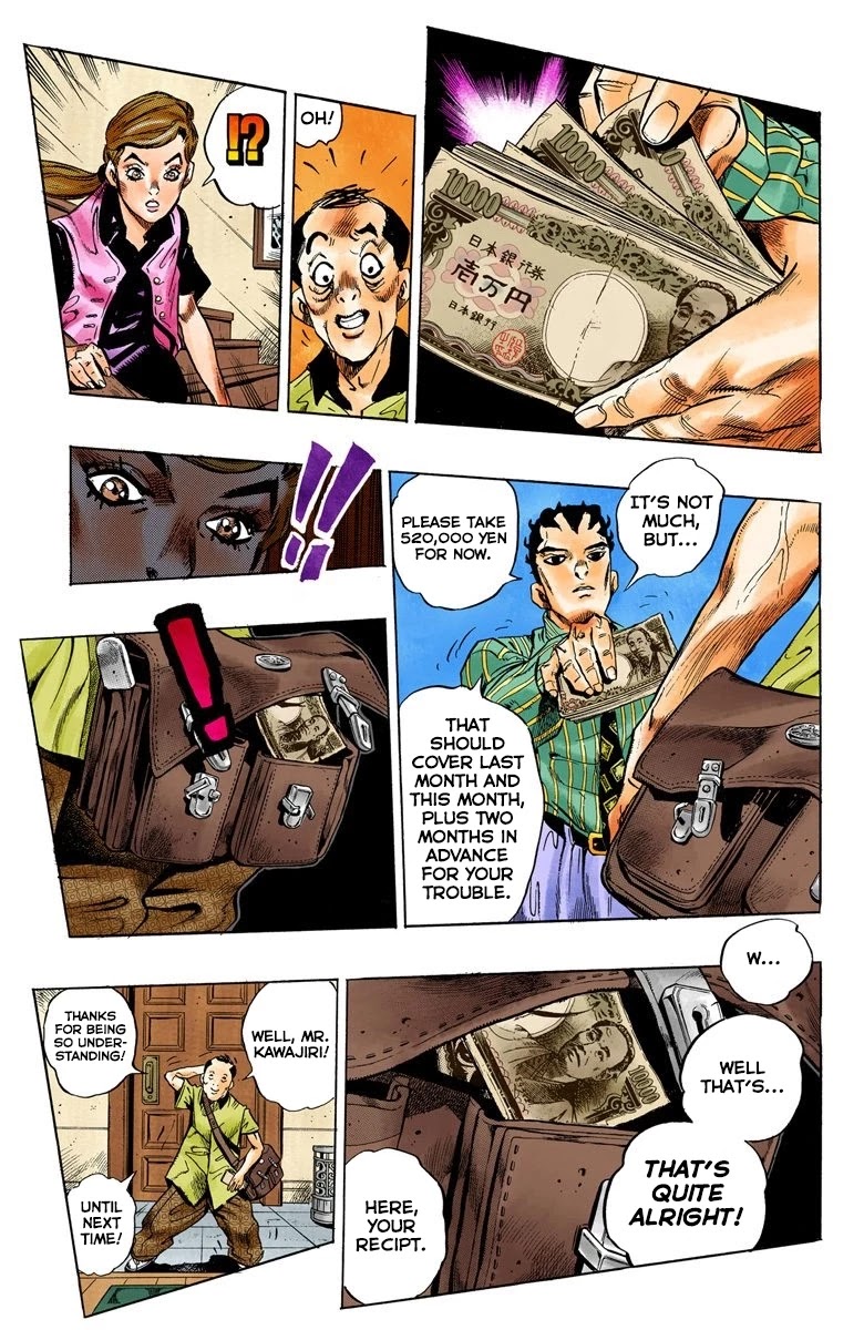 JoJo's Bizarre Adventure Part 4 - Diamond is Unbreakable (Official Colored) Chapter 105 page 19 - Chapter 105: Yoshikage Kira's New Life Part 1
