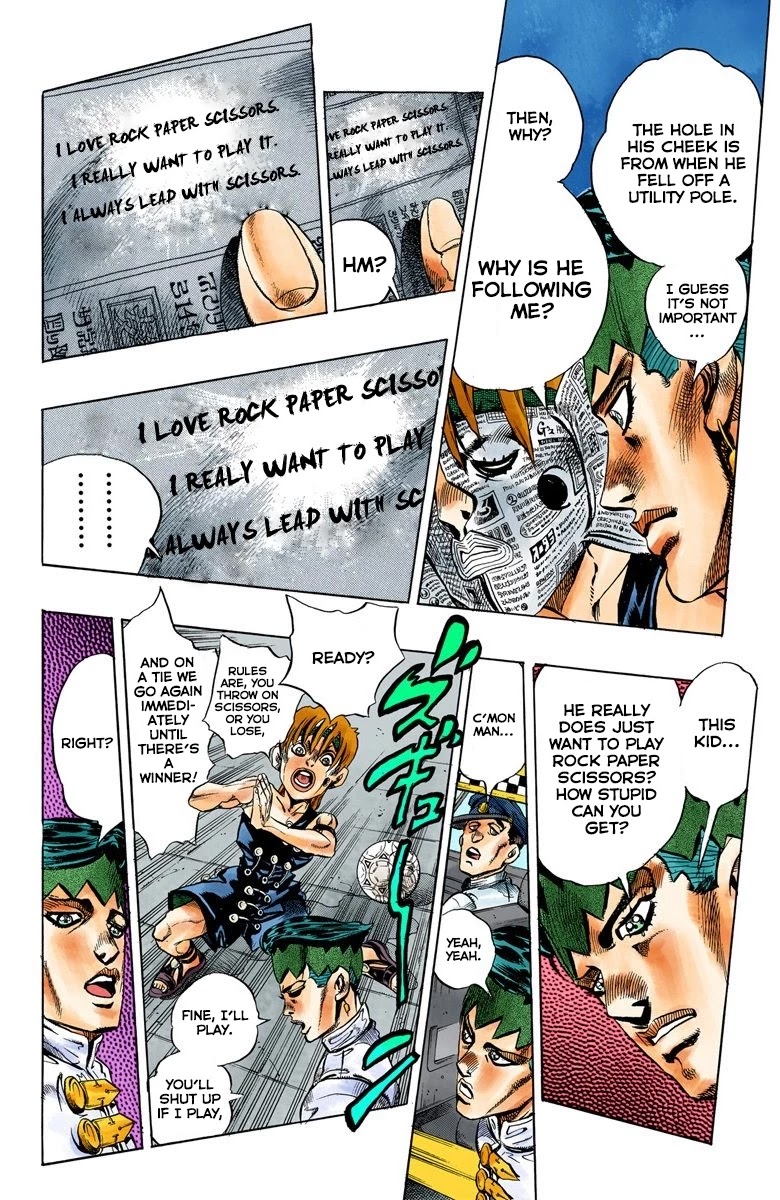 JoJo's Bizarre Adventure Part 4 - Diamond is Unbreakable (Official Colored) Chapter 107 page 7 - Chapter 107: RPS Kid is Coming! Part 2