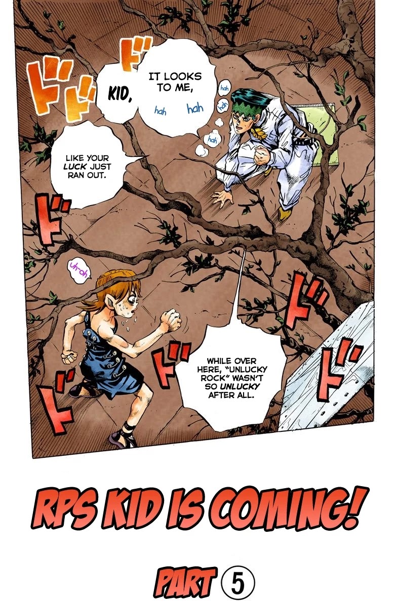 JoJo's Bizarre Adventure Part 4 - Diamond is Unbreakable (Official Colored) Chapter 110 page 2 - Chapter 110: RPS Kid is Coming! Part 5