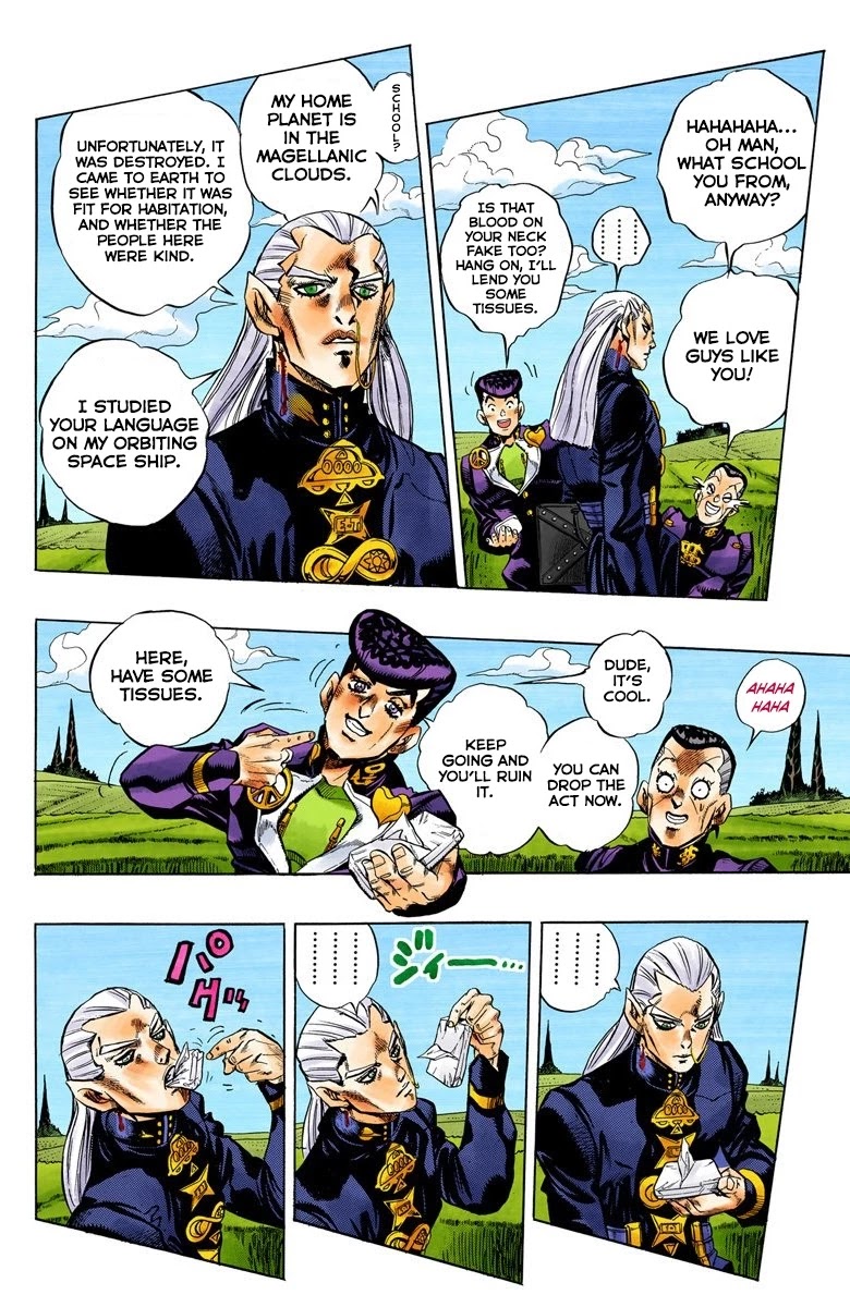 JoJo's Bizarre Adventure Part 4 - Diamond is Unbreakable (Official Colored) Chapter 113 page 16 - Chapter 113: I am an Alien! Part 1
