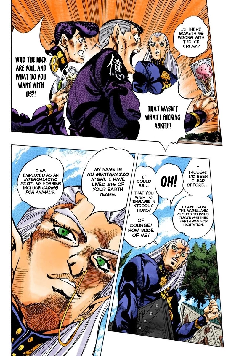 JoJo's Bizarre Adventure Part 4 - Diamond is Unbreakable (Official Colored) Chapter 114 page 3 - Chapter 114: I am an Alien! Part 2